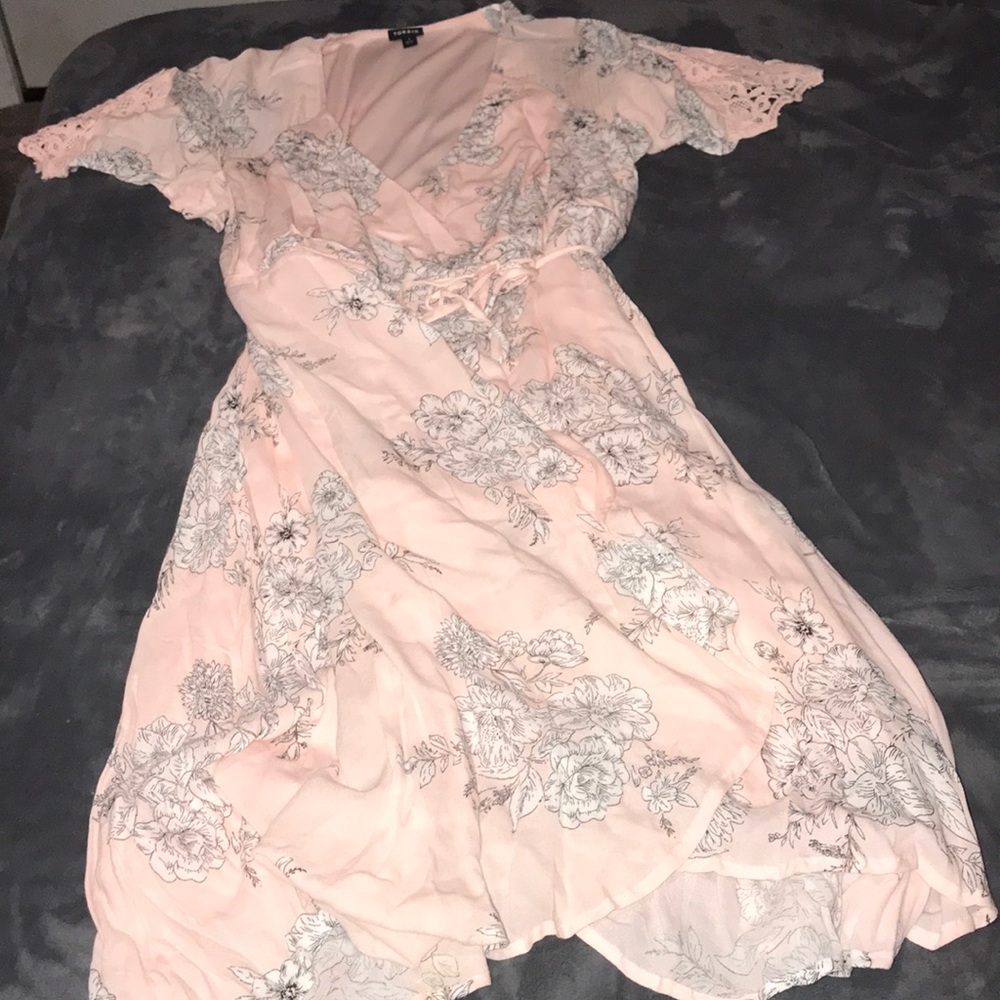 Torrid Pink Floral Wrap Dress